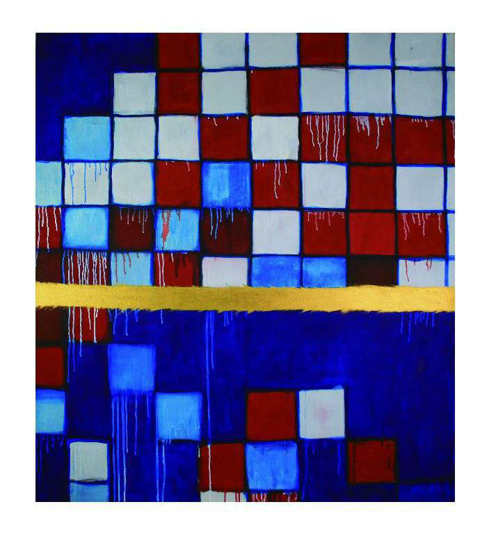 DESFRAGMENTACIÓN VISUAL. Vladimir González Portales, Acrílico sobre lienzo 130 x 110 cm. 2021