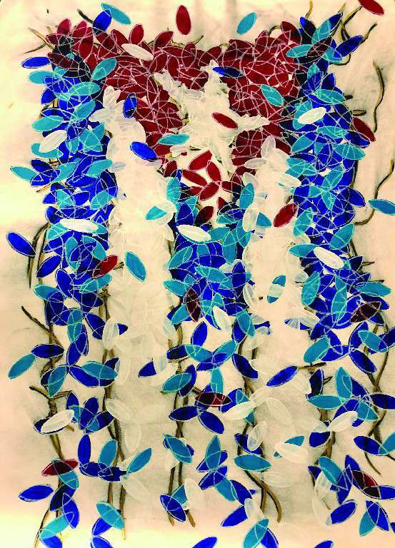 IDENTIDAD. Michel Mirabal. Técnica mixta sobre cartulina, 100 x 42 cm. 2021