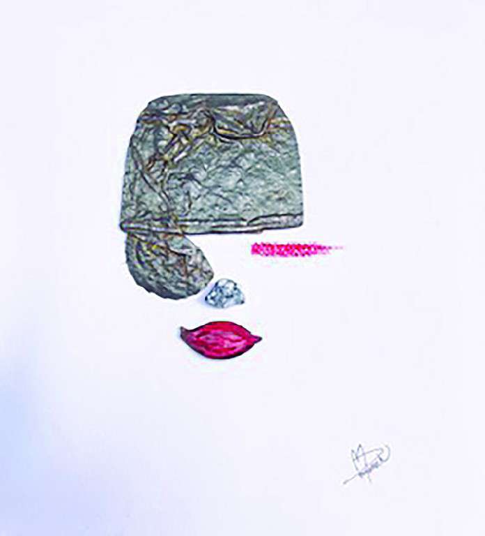 LA MAGIA DE UN ENCUENTRO. Mercè Domènech Ferret. Collage sobre papel, 4 obras de 40 x 40 cm. 2019