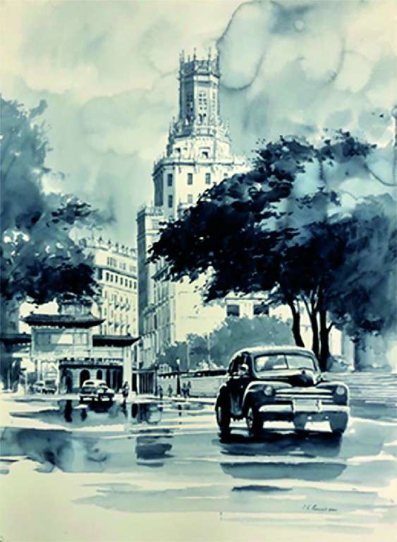 SIN TÍTULO. Luis Enrique Camejo. Acuarela sobre papel, 76 x 56 cm. 2021