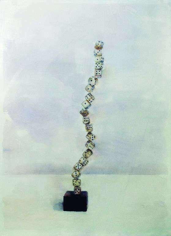 UN GOLPE DE DADOS… Yornel Martínez. Acuarela sobre cartulina, 75 X 50 cm. 2015